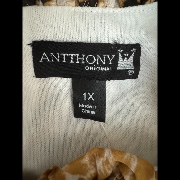 ANTTHONY Originals 1X Leopard Print Chiffon Dress Lined RN83299 Pullover Style - Picture 11 of 15